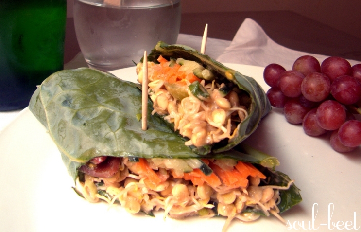 sprouted lentil wrap
